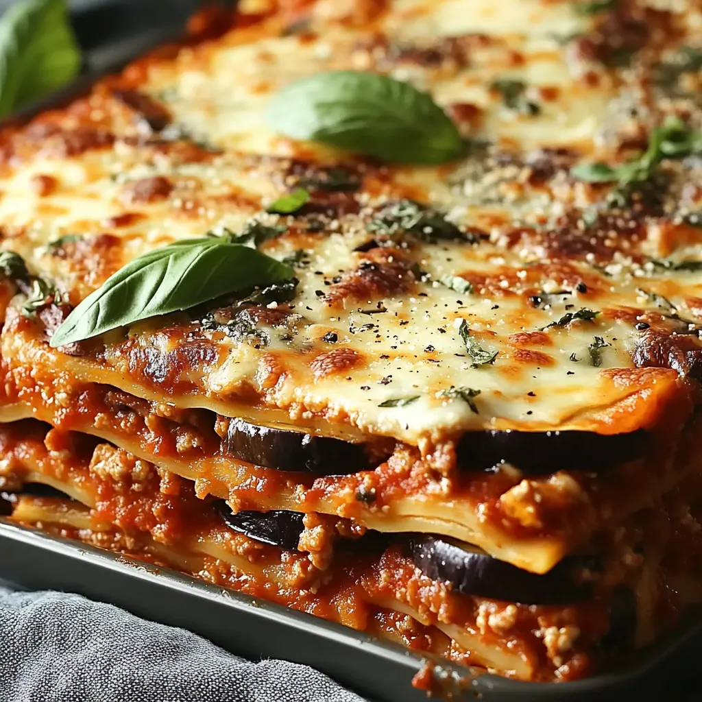 A pan of lasagna with green leaves on top.