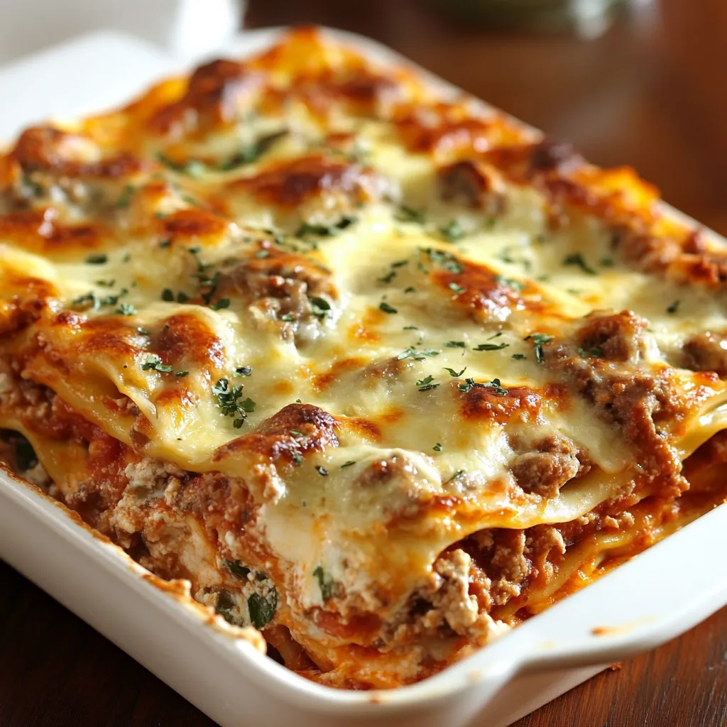 A white plate with a lasagna dish on it.