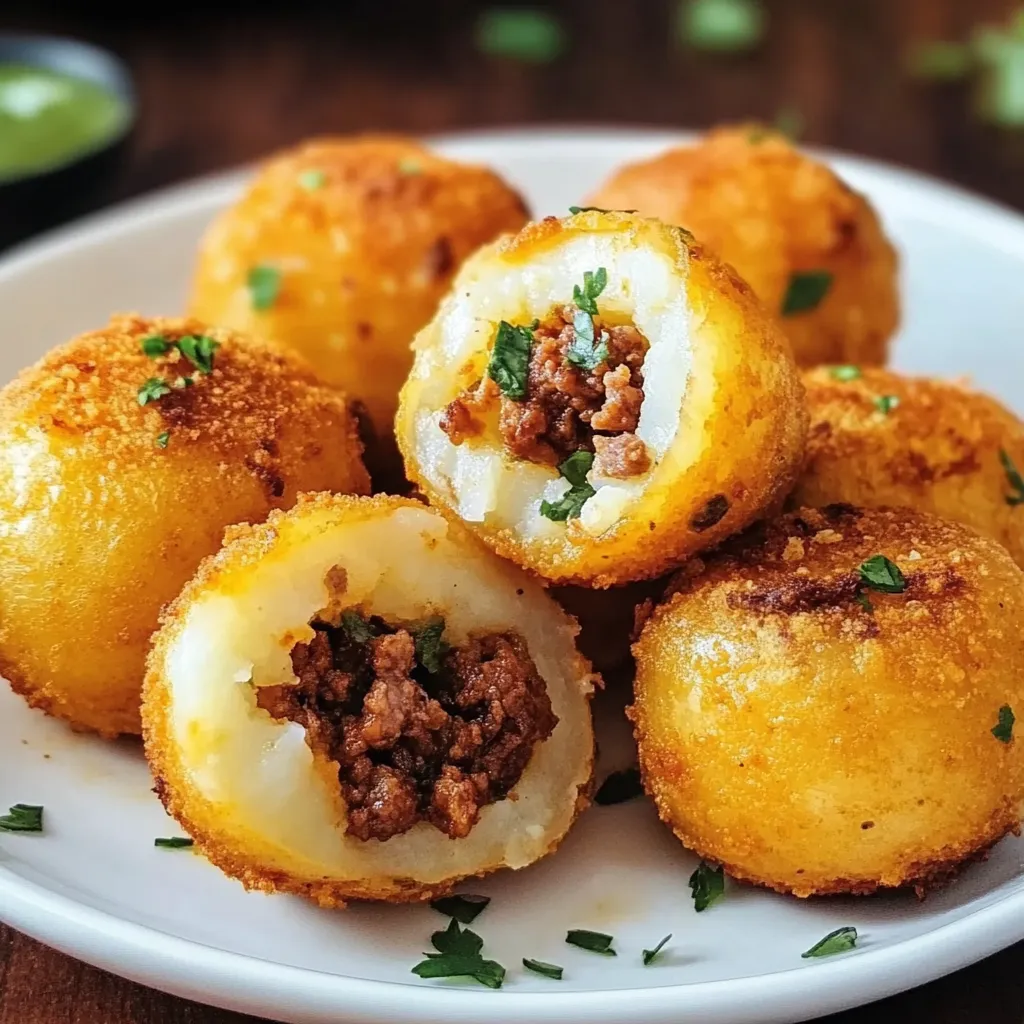 A plate of food with meat and cheese in a bun.