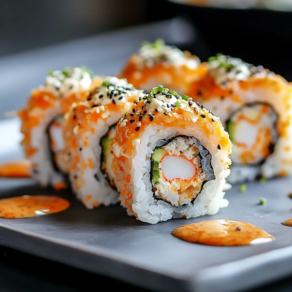 Sushi rolls on a plate.