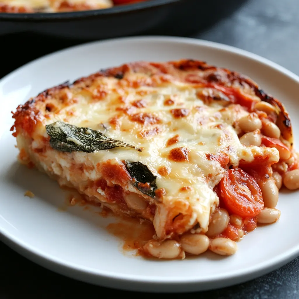A slice of pizza with beans and cheese.