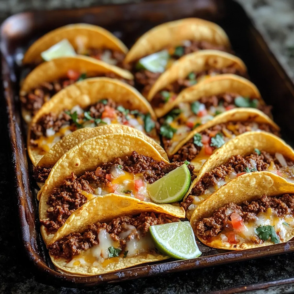 Crispy Ground Beef Tacos (Baked)