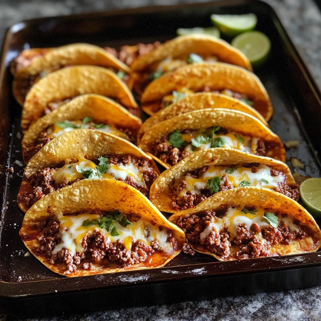 Baked Crispy Beef Tacos with Cheese