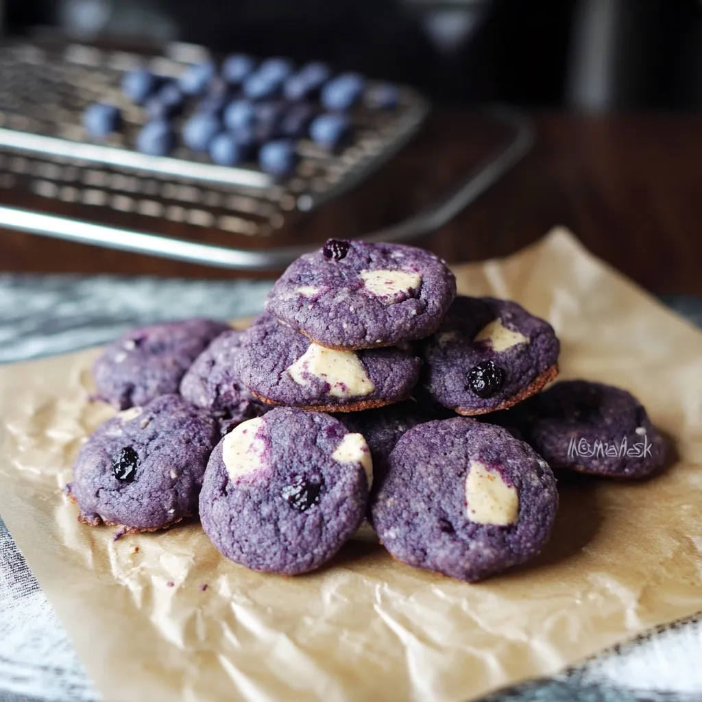 Vivid Blueberry Vegan Cookies