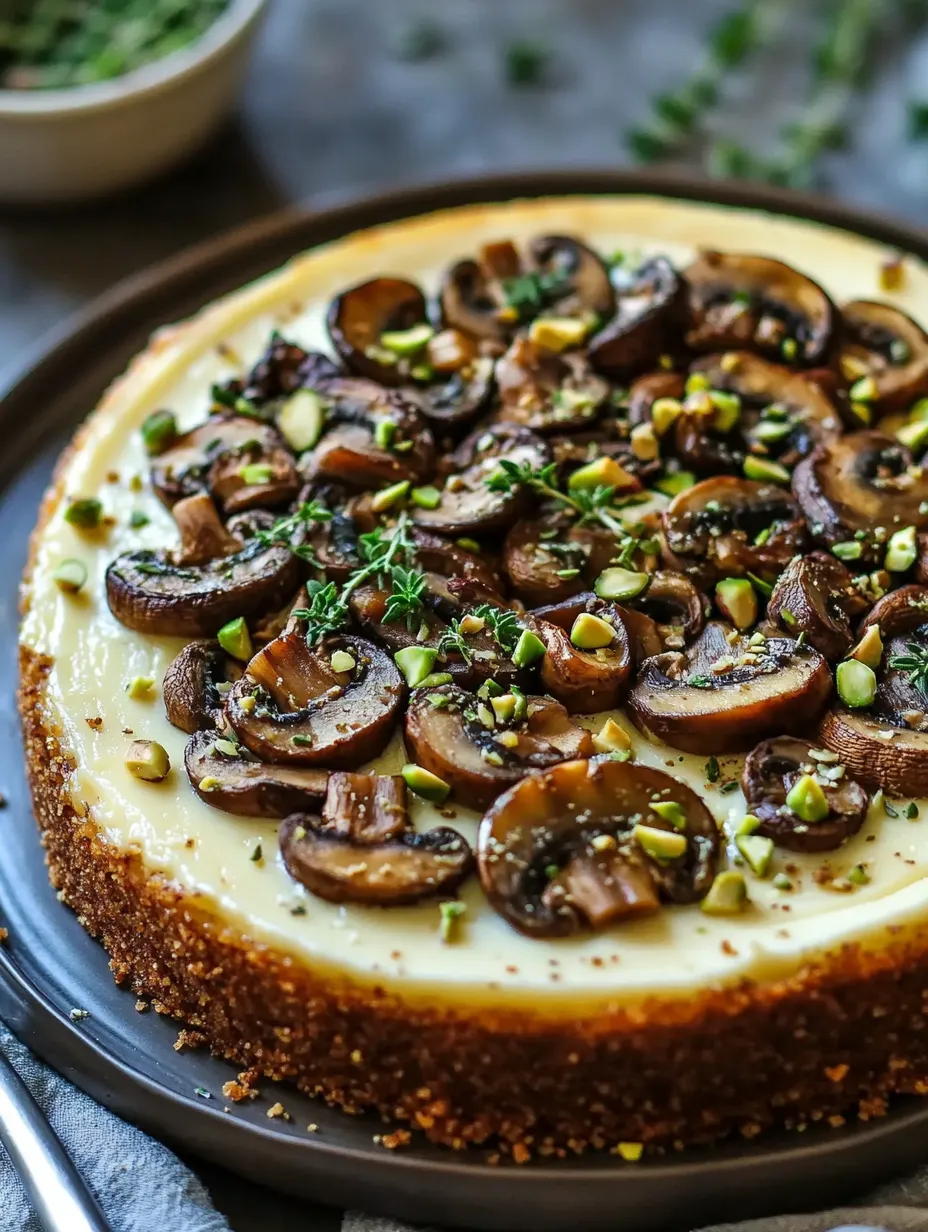 Creamy Cheesecake with Mushrooms & Nuts