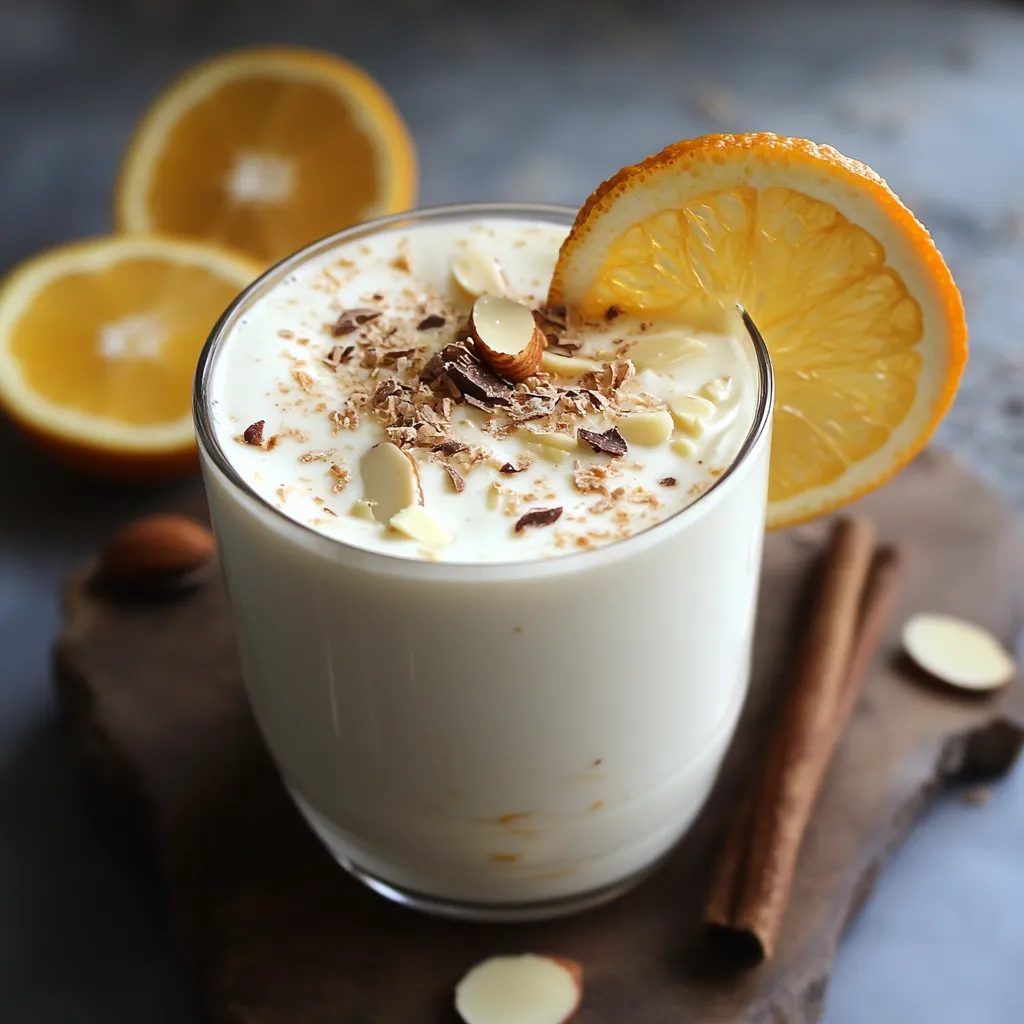 Citrus almond cocoa dessert drink