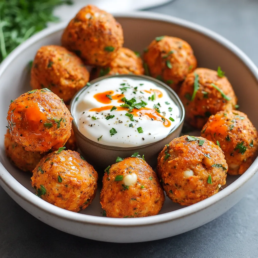 Zesty Buffalo Chickpea Bites with Ranch Dip