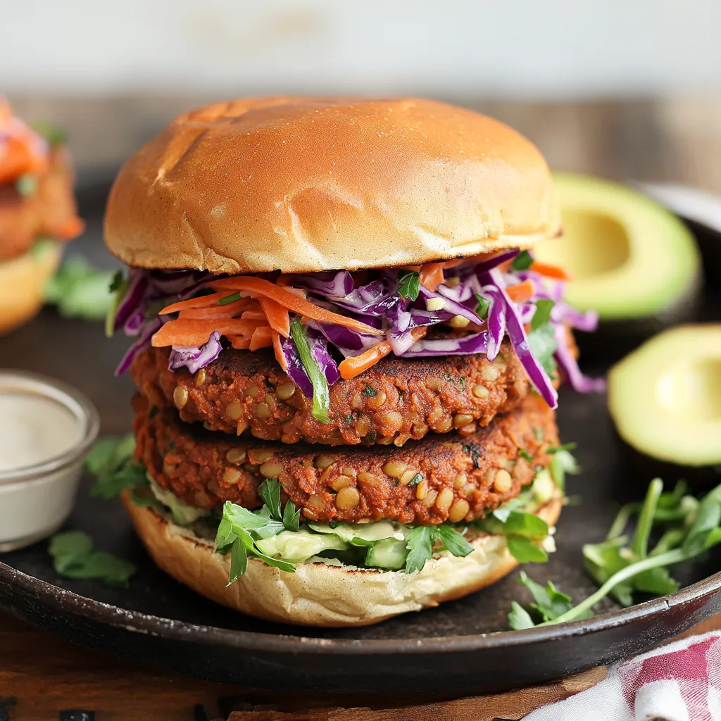 Delicious Lentil Patties and Tahini Slaw (Vegan)