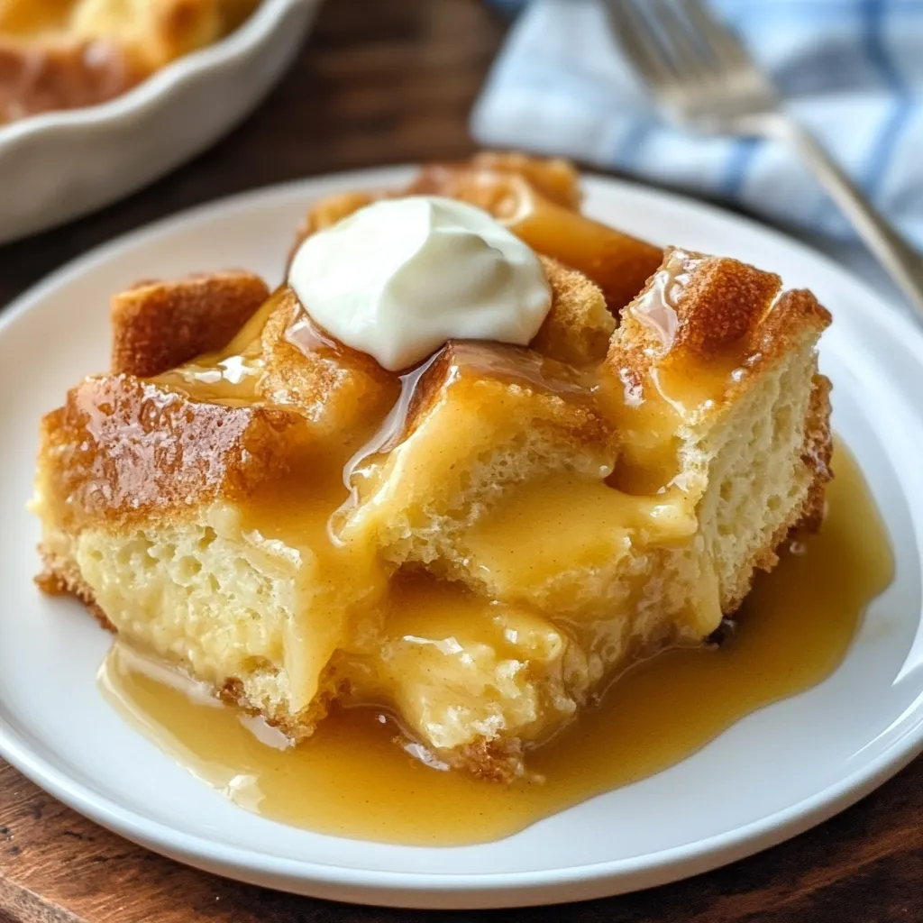 simple Bourbon Apple Pudding dish