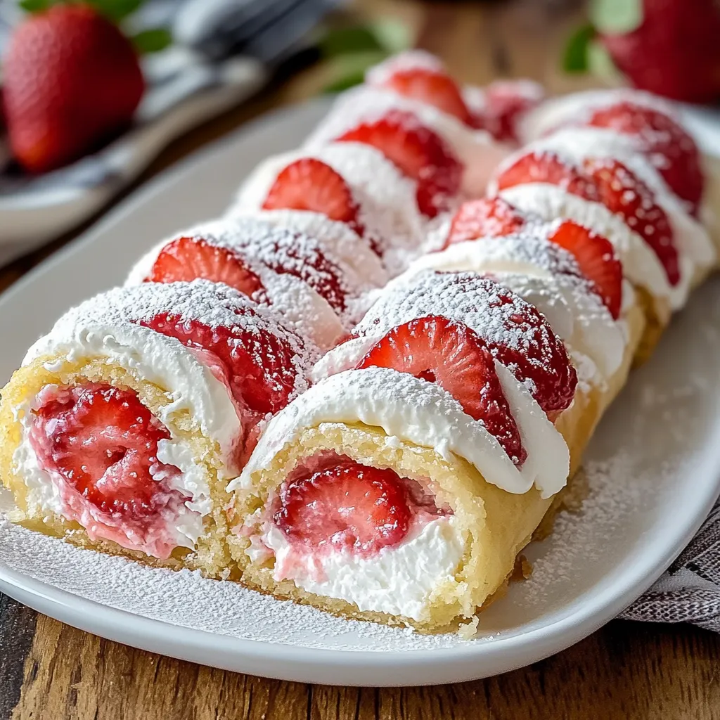Shortcake Rolls with Strawberries