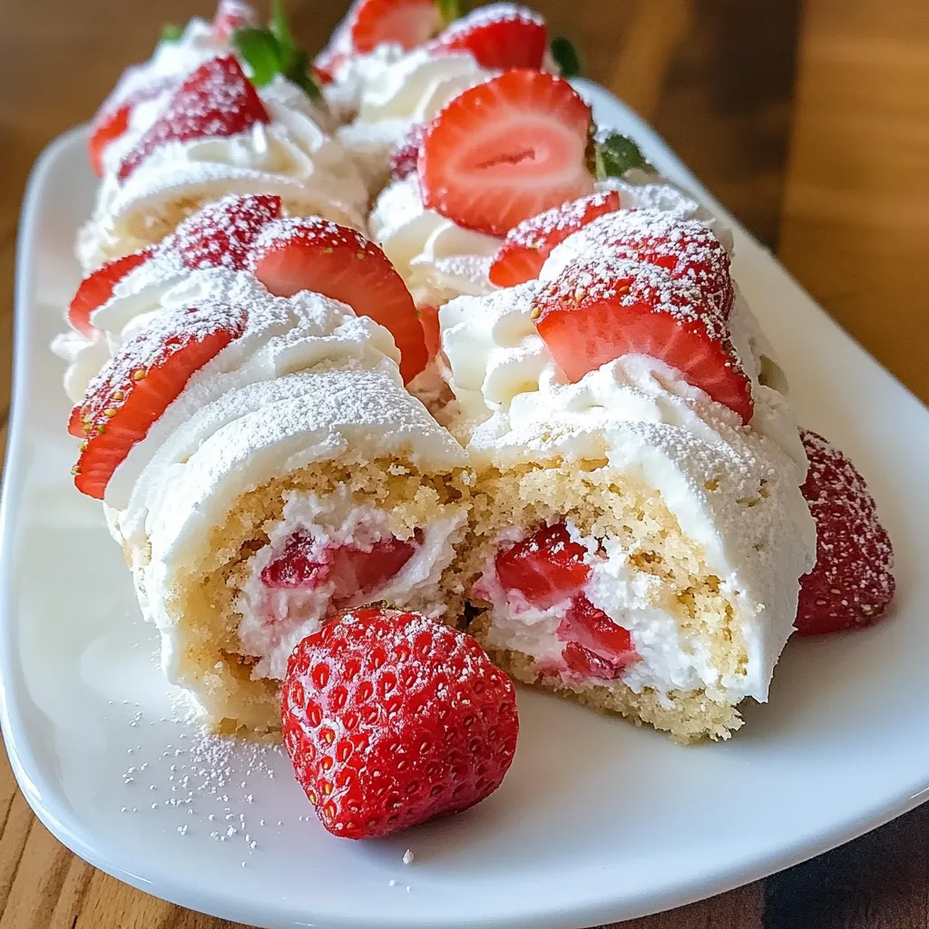 Sweet Strawberry Shortcake Cheesecake Rolls