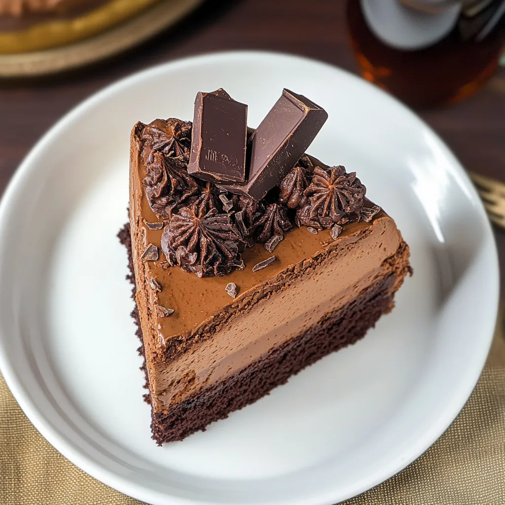 Delicious Bourbon Chocolate Mousse Cake