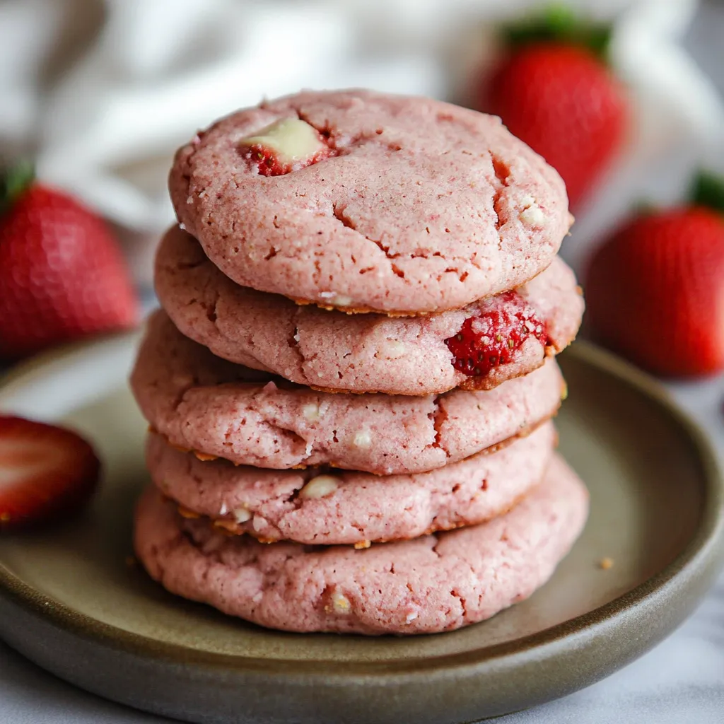 Strawberry Vegan Cheesecake Cookies
