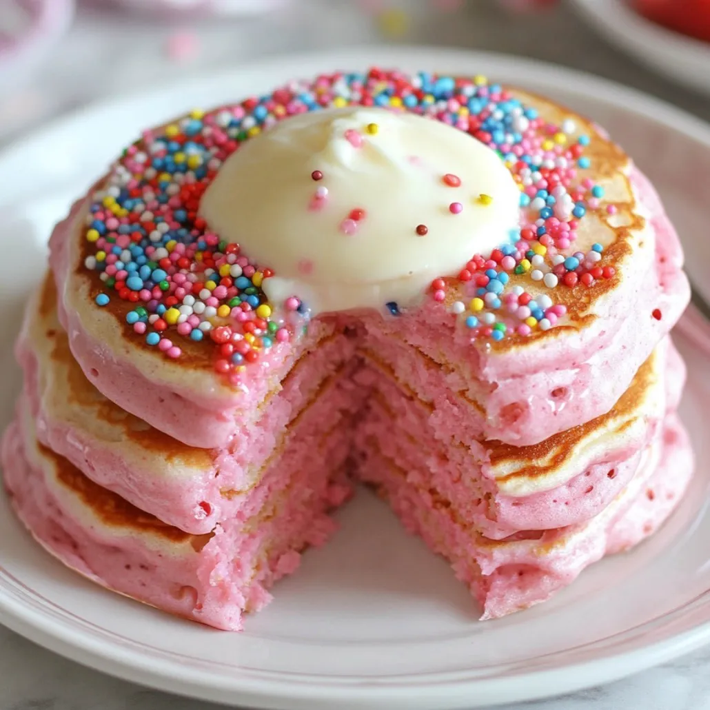 Fluffy Pink Pancakes Idea