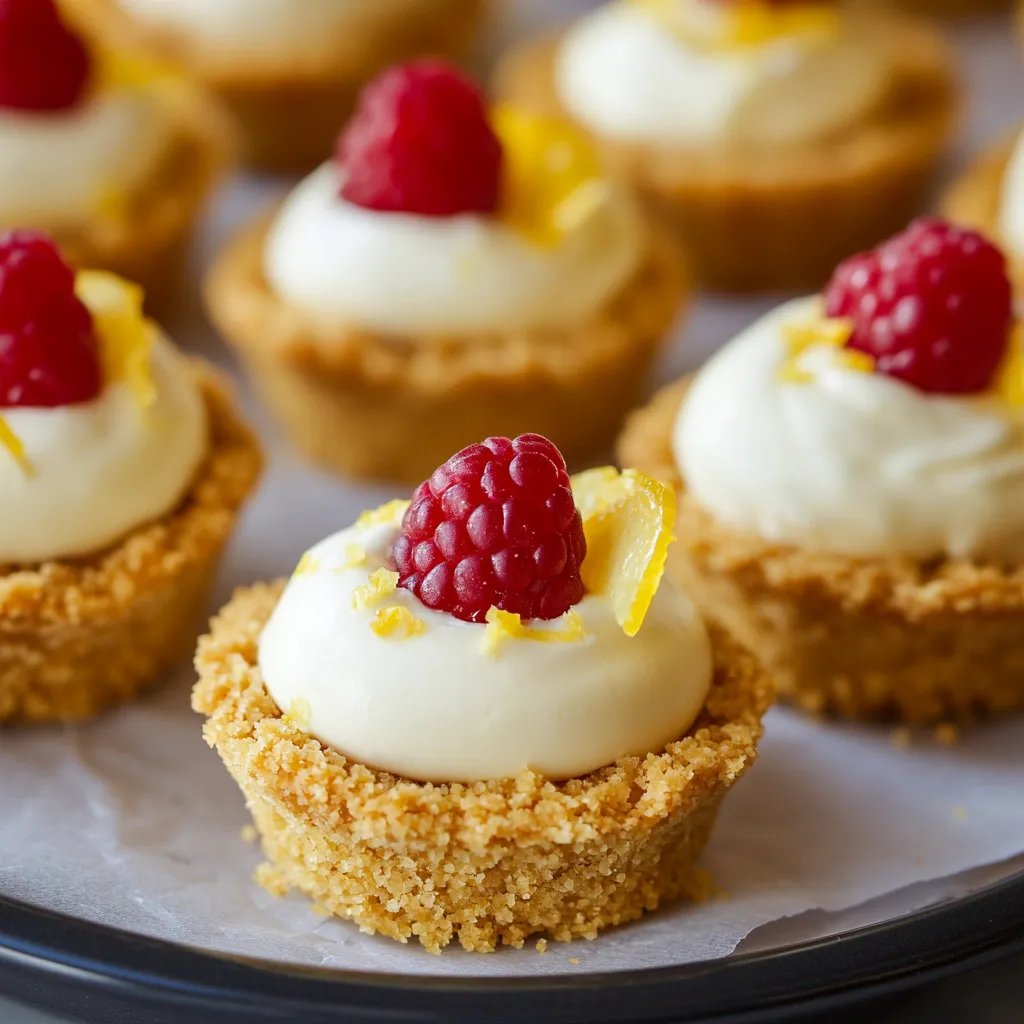Tangy Lemon No-Bake Mini Cheesecake Tarts