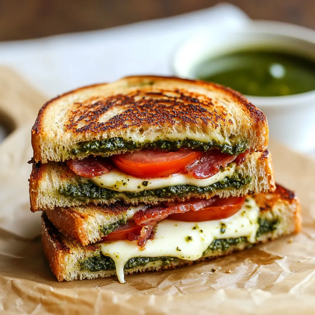 Easy Pesto Grilled Cheese Sandwich