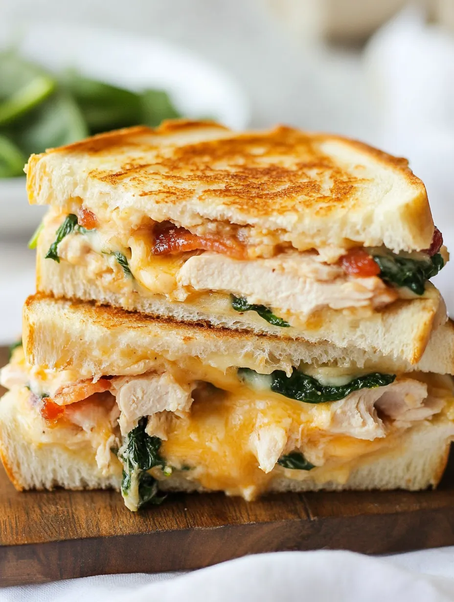Turkey Melt with Cheddar, Spinach, and Bacon