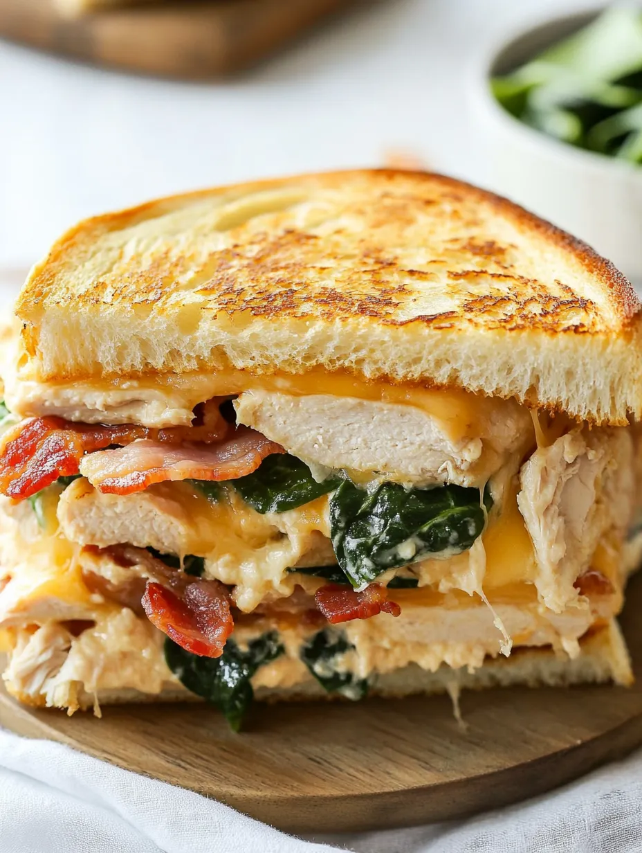 Turkey Melt with Cheddar, Spinach, and Bacon