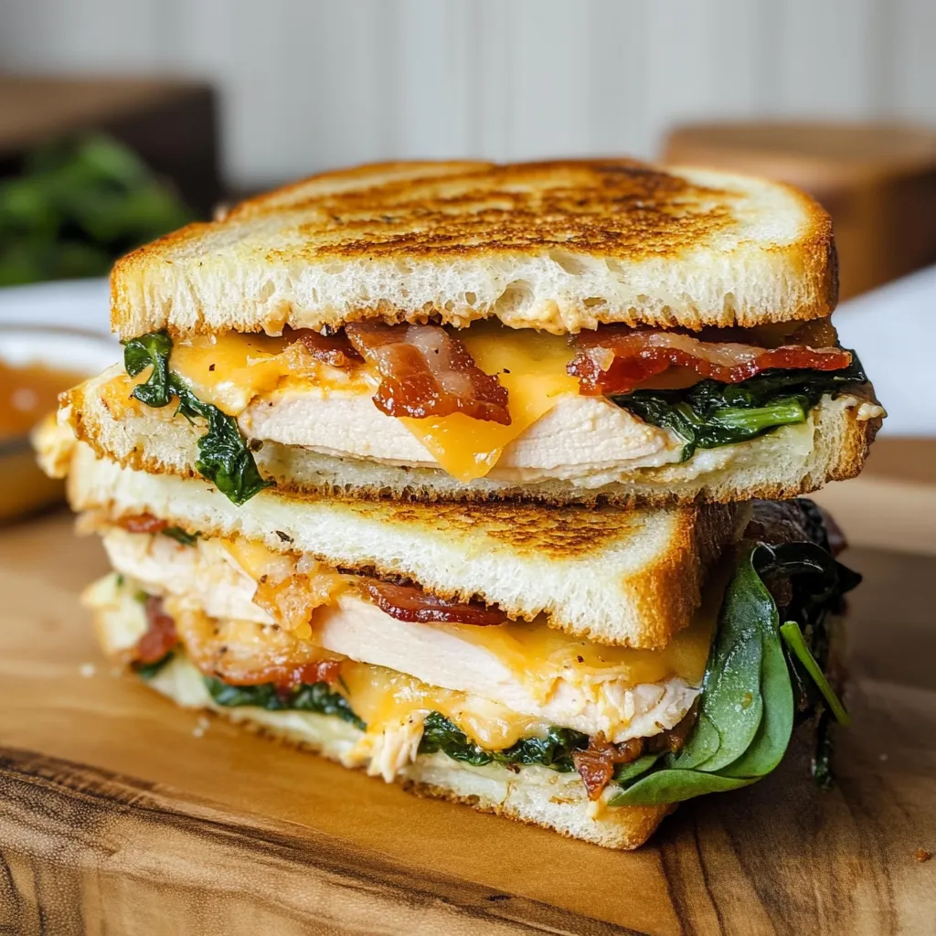 Turkey Melt with Cheddar, Spinach, and Bacon Recipe