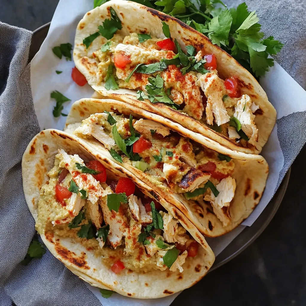Chicken Hummus Naan Wraps