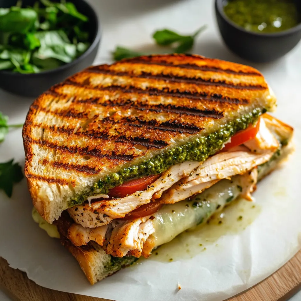 Homemade Loaded Chicken Pesto Panini Recipe