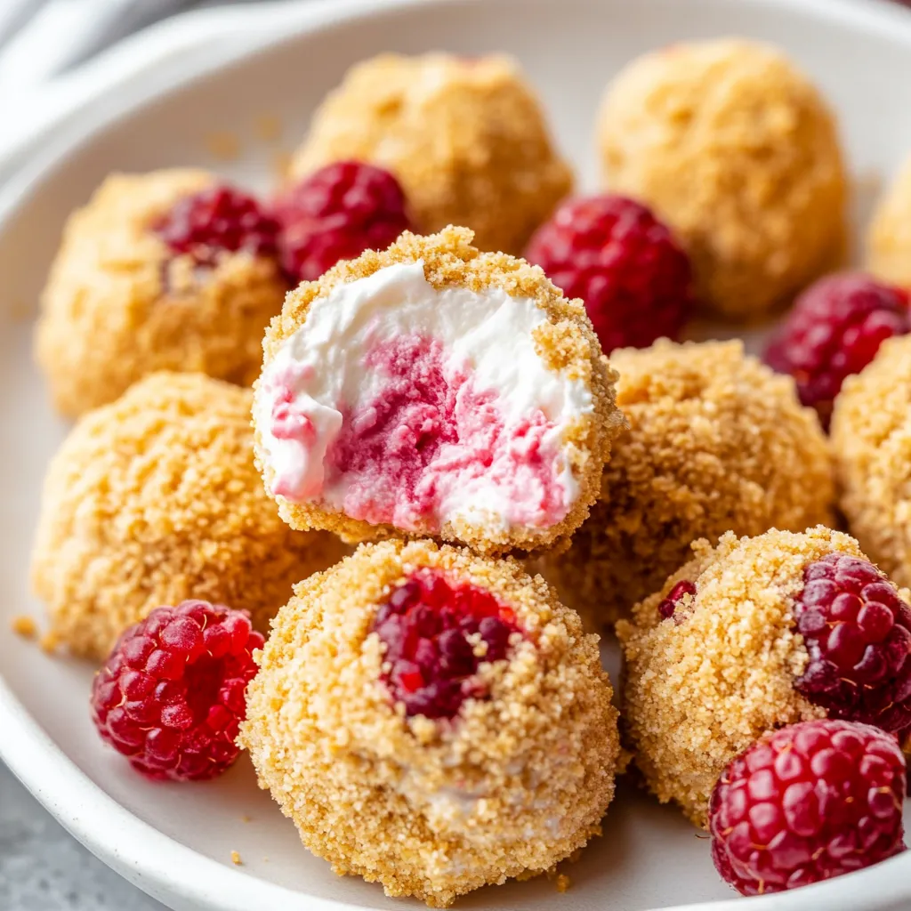 Raspberry No Bake Cheesecake Bites