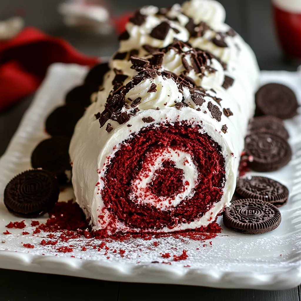 Mouthwatering Red Velvet Oreo Cake Roll