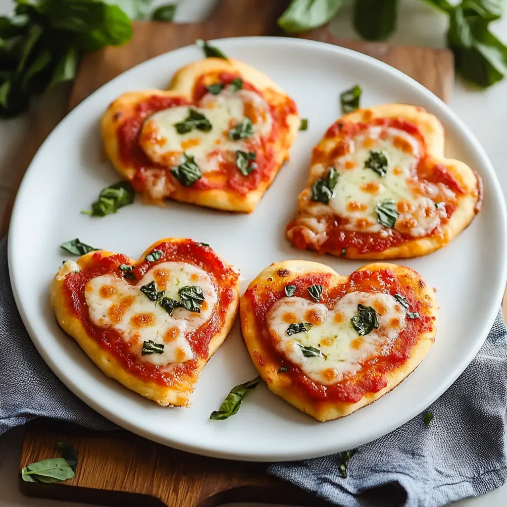 Gooey Mini Heart Pizzas