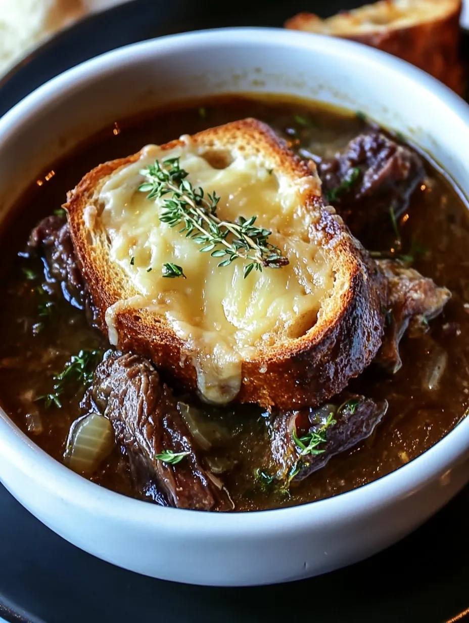French Onion Short Rib Soup with Gruyère Toast Recipe