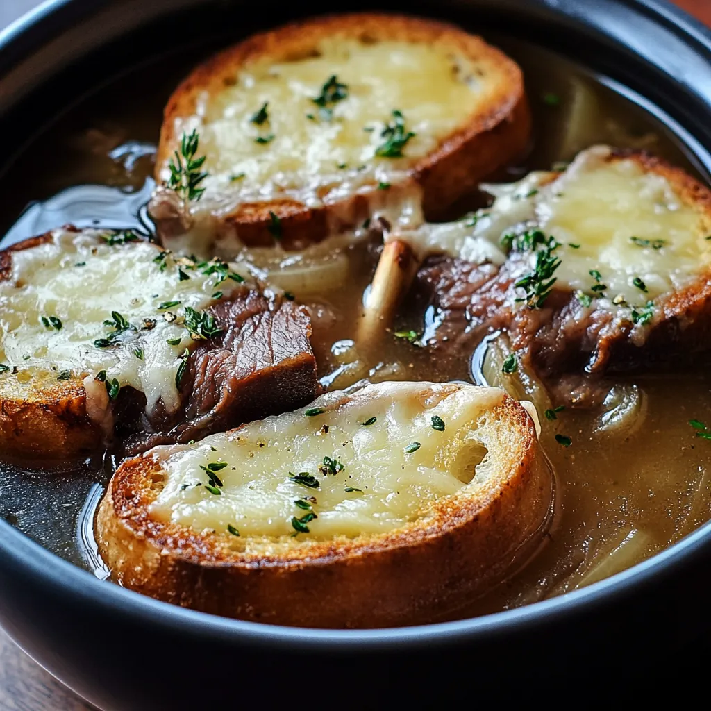 Easy French Onion Short Rib Soup with Gruyère Toast Recipe