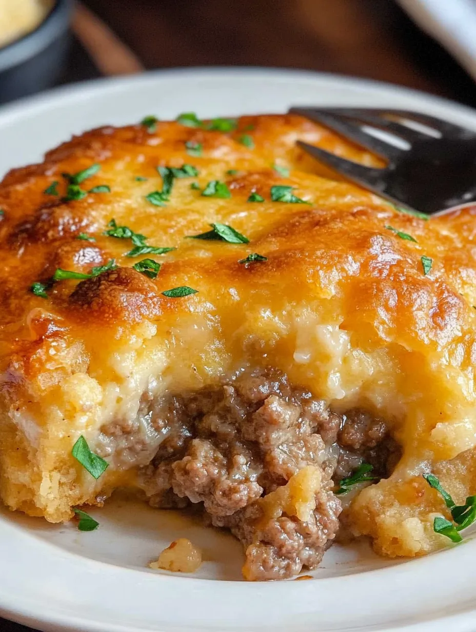 Cheesy Beef and Biscuit Cobbler Dish