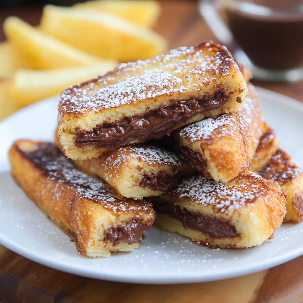 Easy Nutella Stuffed French Toast Sticks