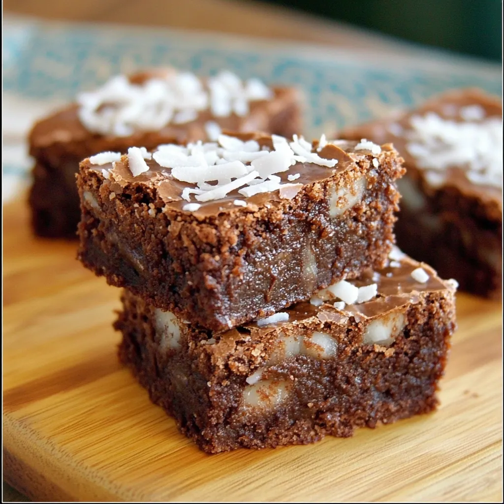 Dark Chocolate and Nutella Coconut Brownies