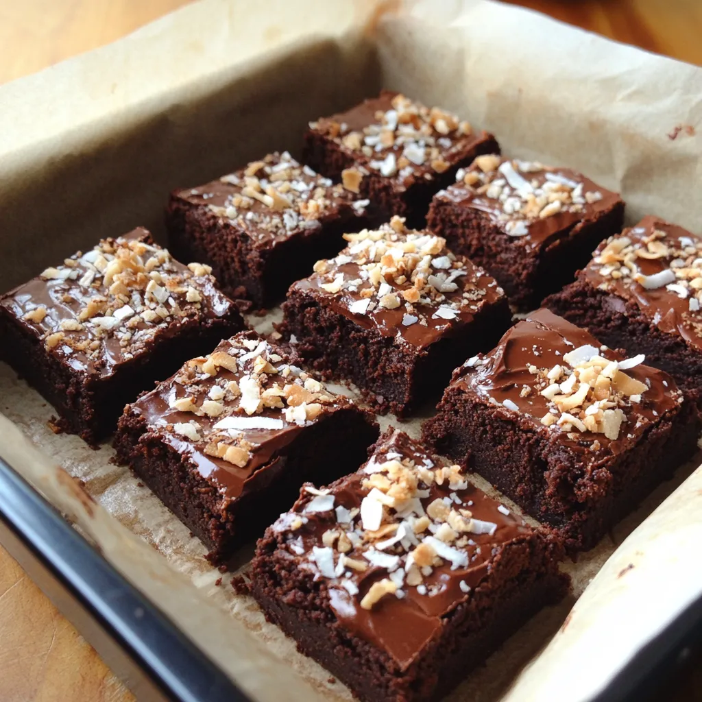 Easy Dark Chocolate and Nutella Coconut Brownies