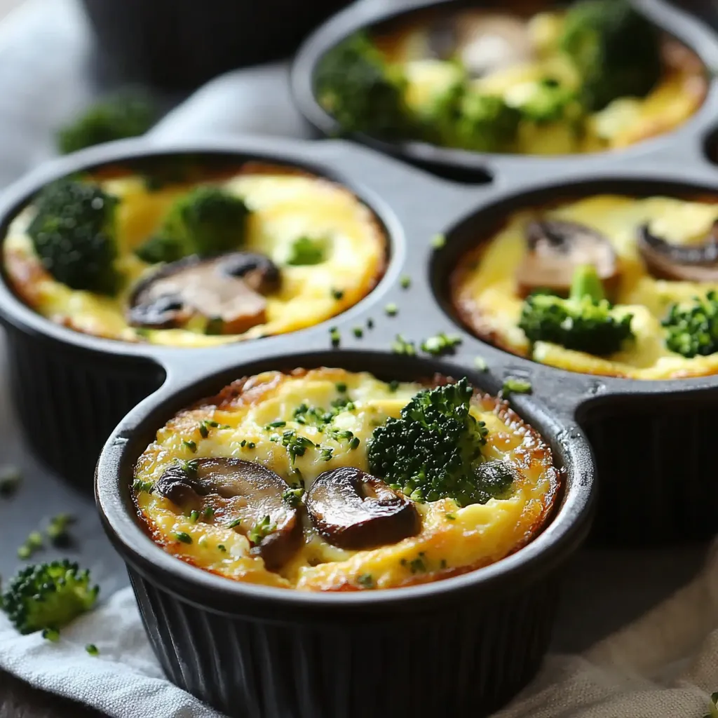 Veggie-Packed Broccoli & Mushroom Egg Cups