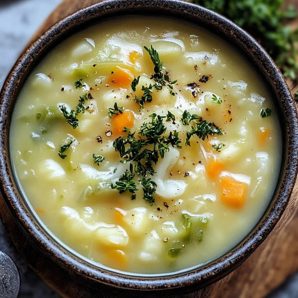 A bowl of soup with carrots and parsley.