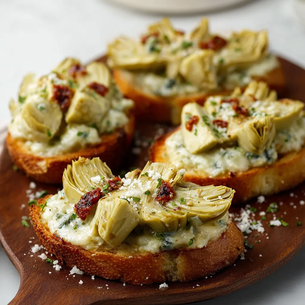 A plate of bread with vegetables on top.