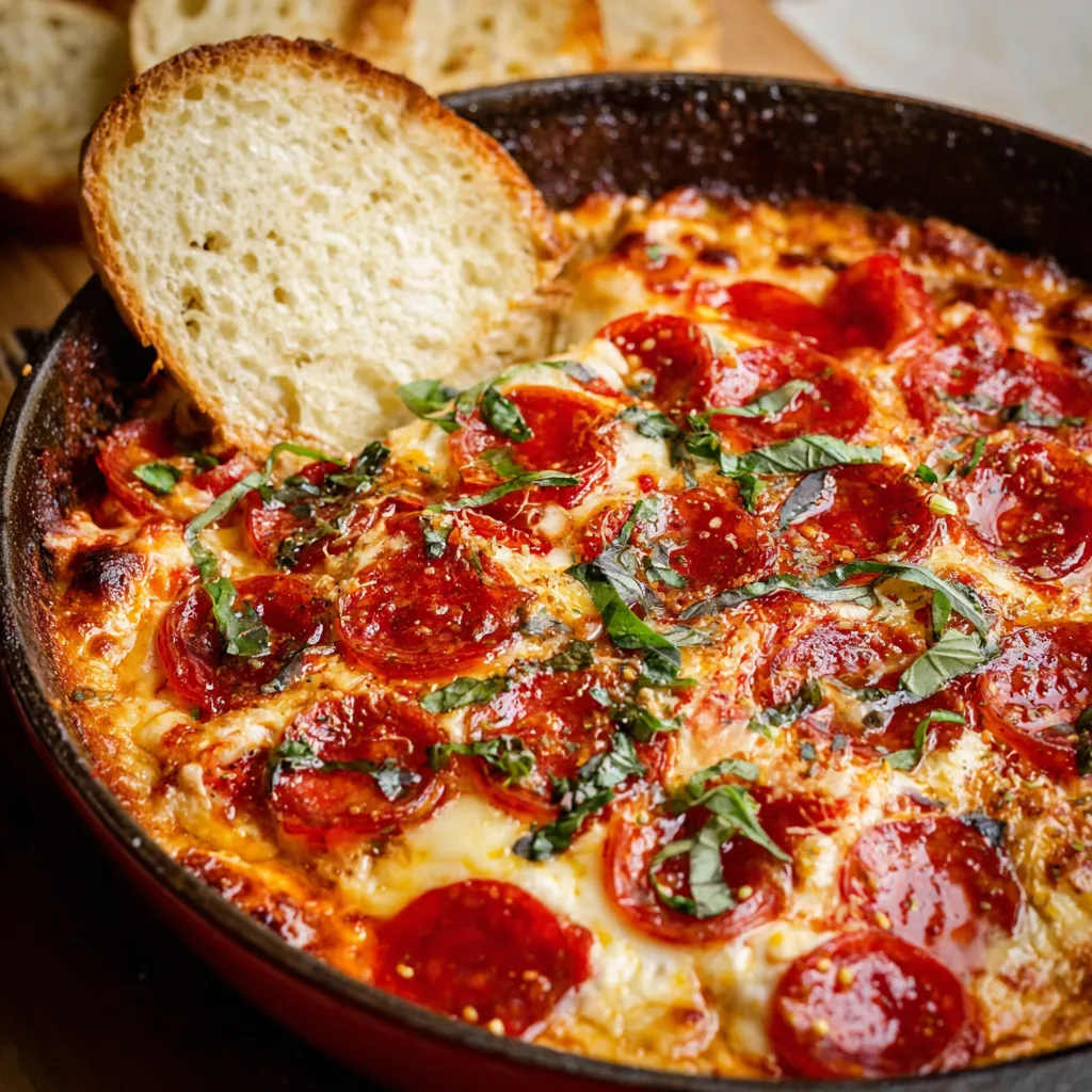 A bowl of food with a slice of bread on top.