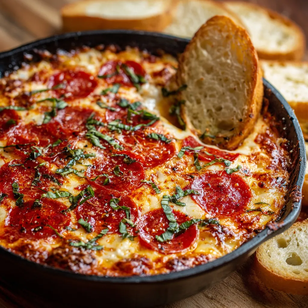 A bowl of food with a slice of bread on top.