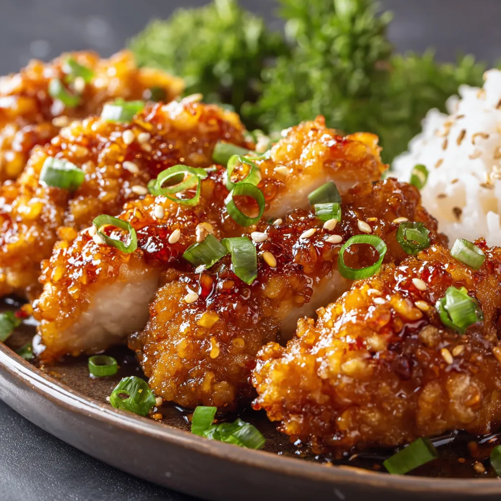 A plate of food with chicken and rice.