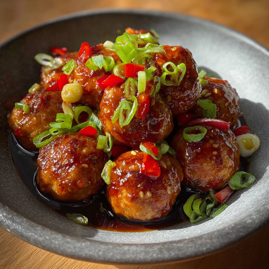 A bowl of meatballs with a sauce.