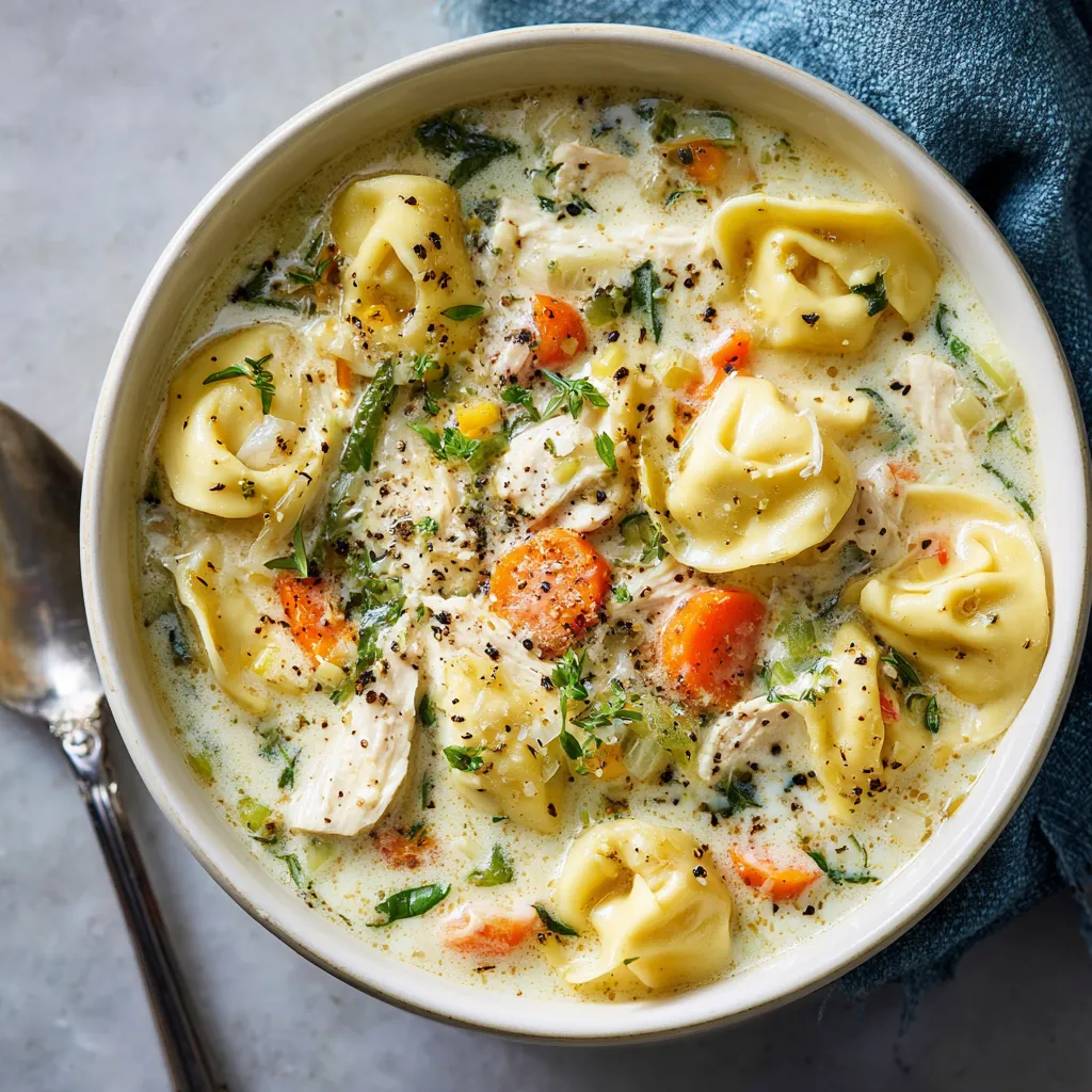 A bowl of soup with pasta and vegetables.