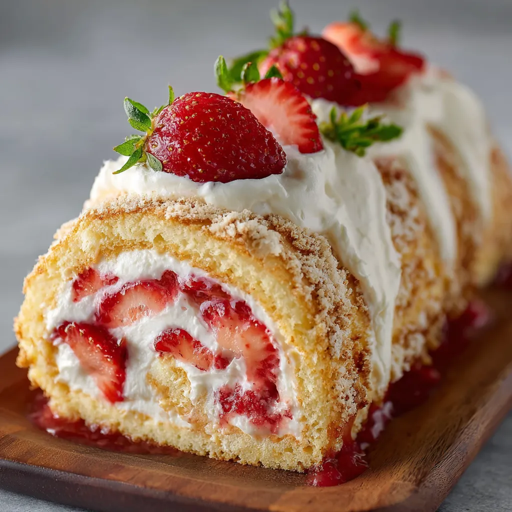 A cake with strawberries on top.