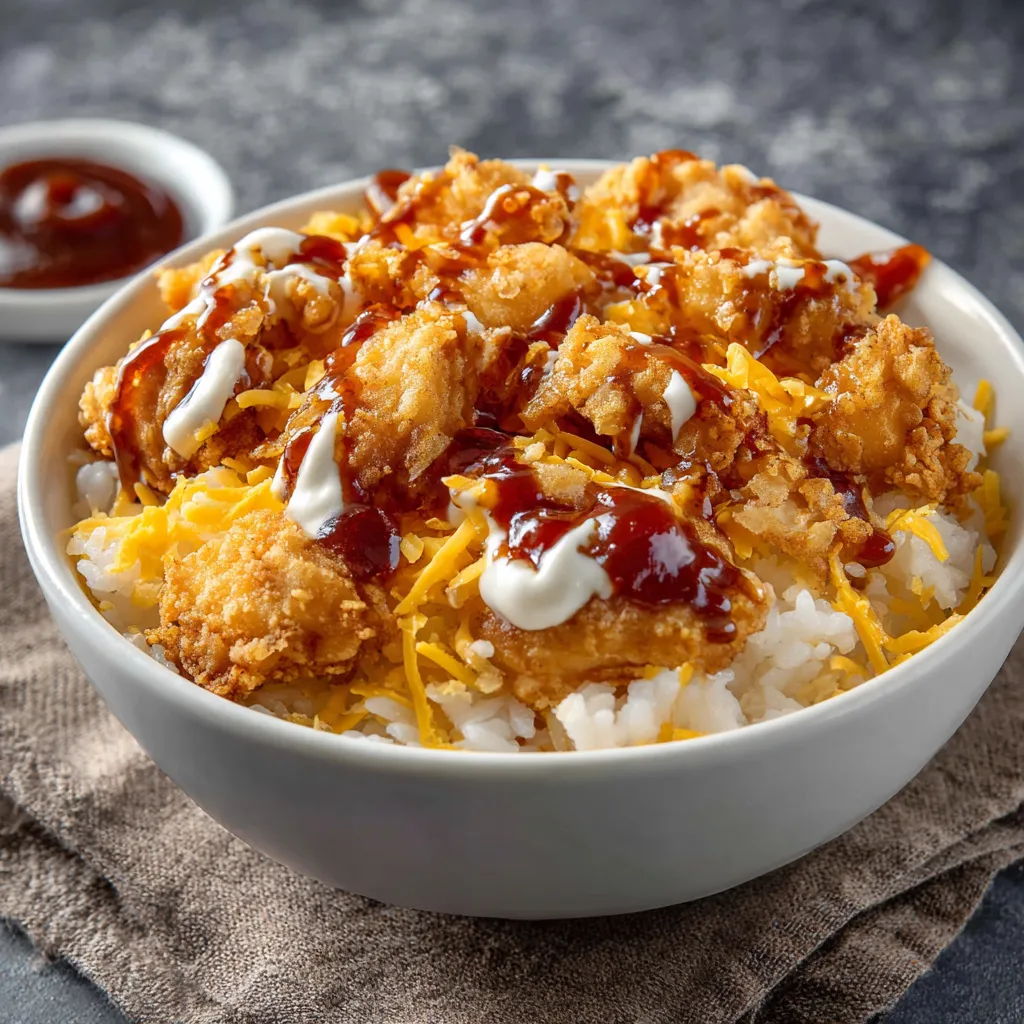 A bowl of food with cheese and sauce.