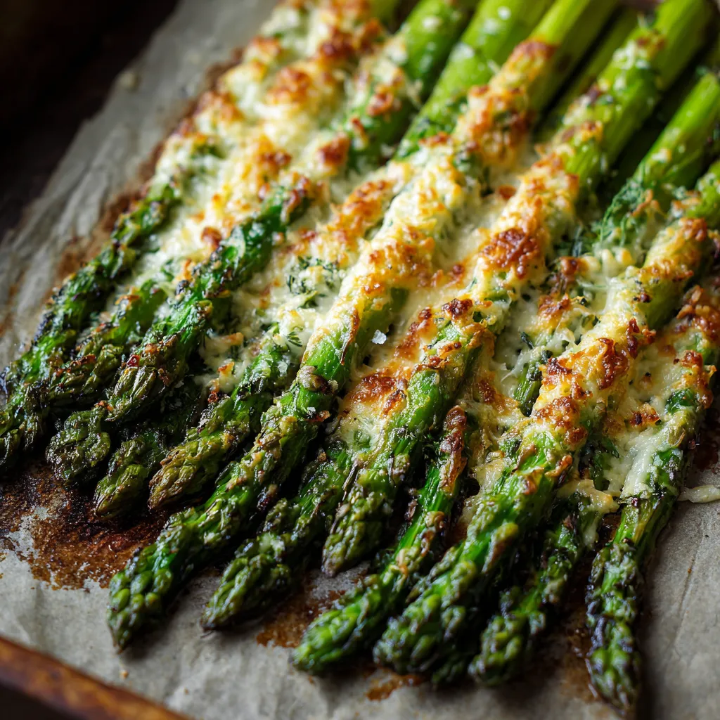 Asparagus with cheese on a paper towel.