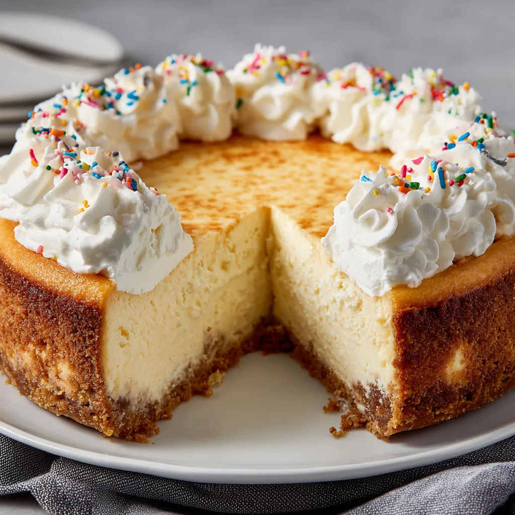 A slice of cake with white frosting and sprinkles.