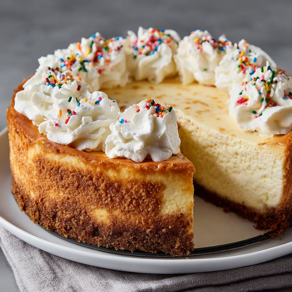A slice of cake with white frosting and sprinkles.