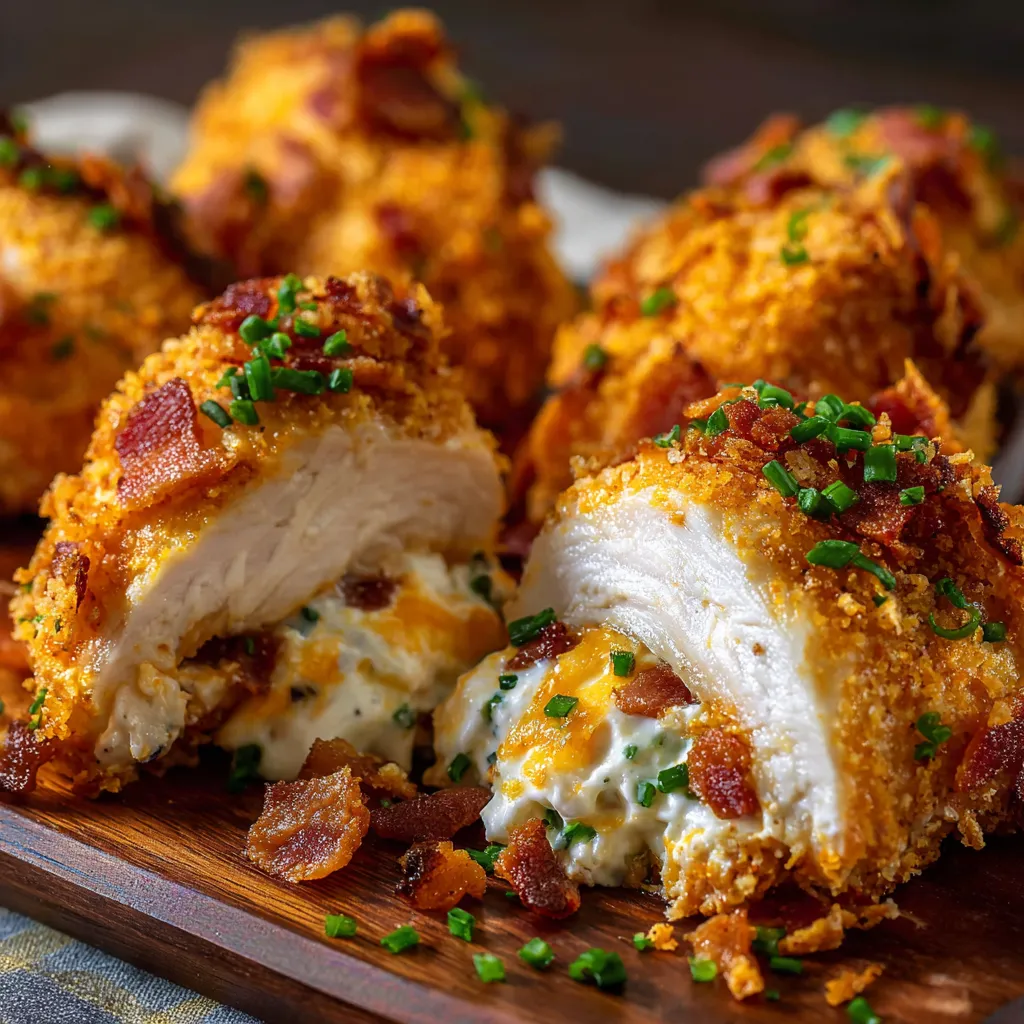 Bacon wrapped chicken bites on a wooden cutting board.