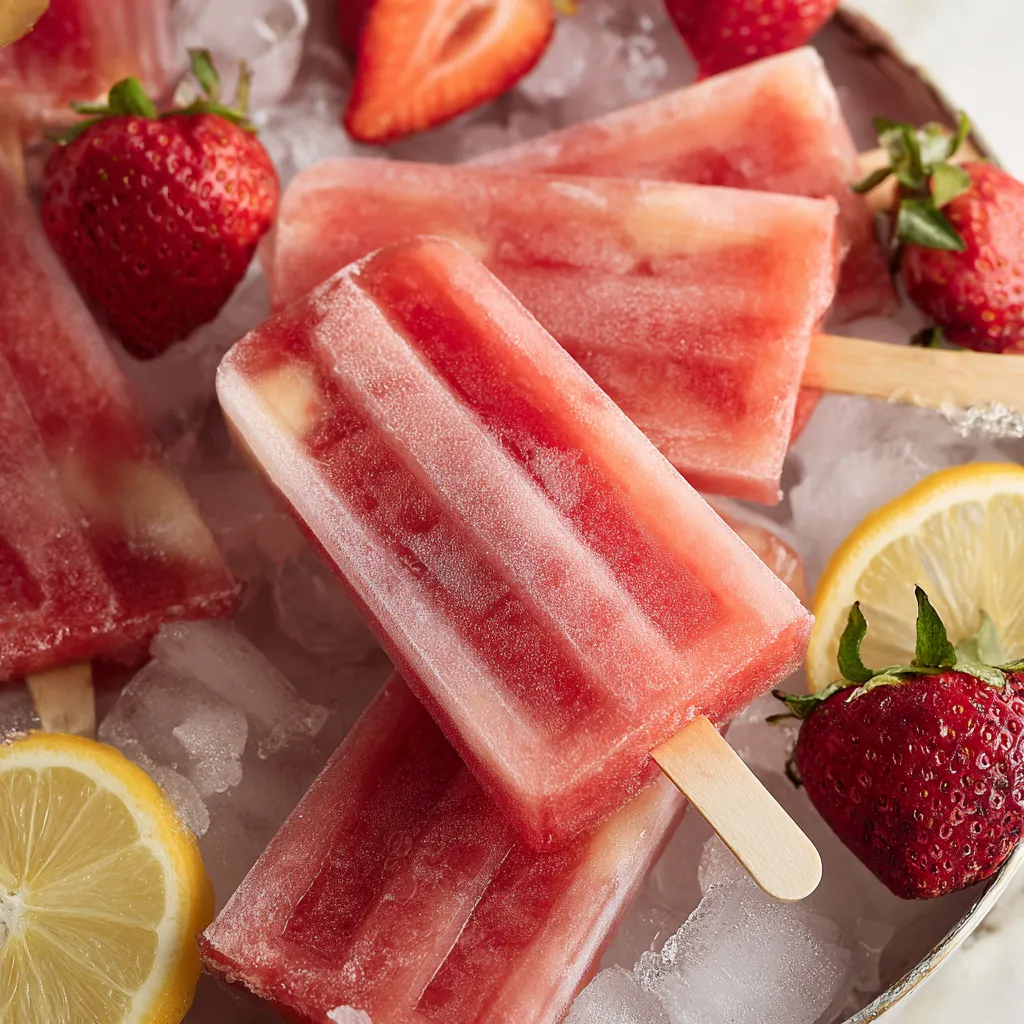 A plate of strawberries and lemon wedges.