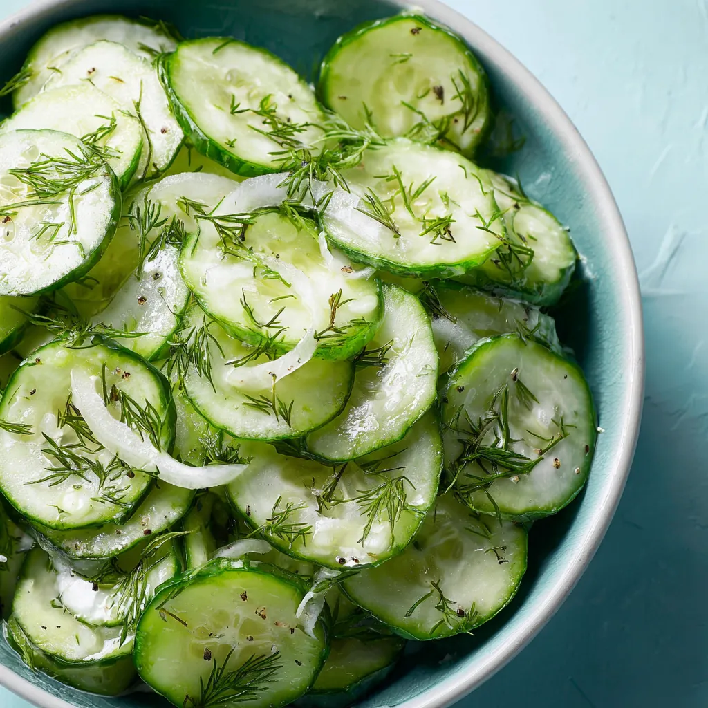 A bowl of sliced cucumbers.